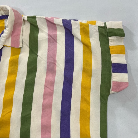 Compañía Fantástica Multi colour striped print midi shirt dress Short Sleeve M - Picture 7 of 16